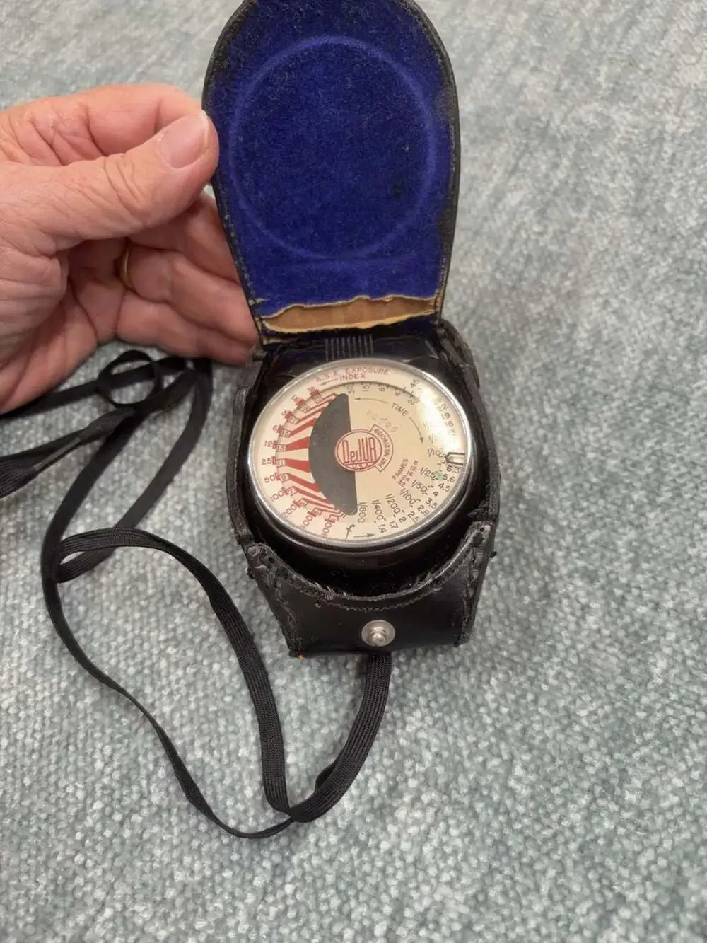 Vintage DeJur USA Exposure Meter with Original Leather Case